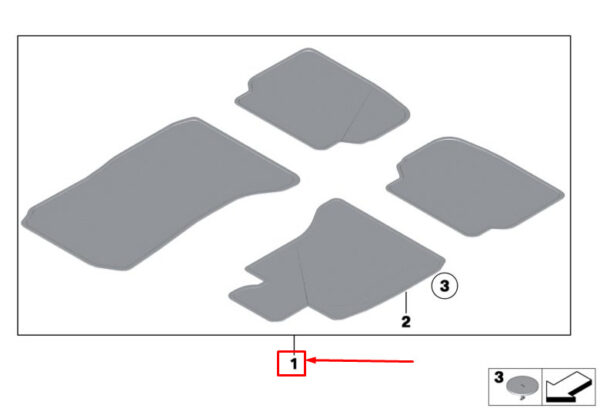 51477427860 - BMW 7 G11 floor mat set right handlebar 51477427860, original part