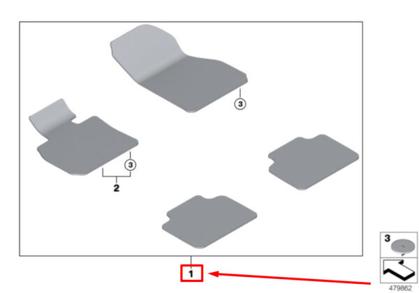 51477444886 - NEW MINI -LANDMANN F60 FLOOR MAT SET 51477444886 7444886 GENUINE