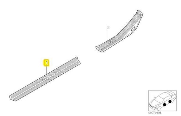 51477891930 - New Genuine BMW 3 Series E46 Coupe or Convertible O/S Right M Door Sill Cover 789193