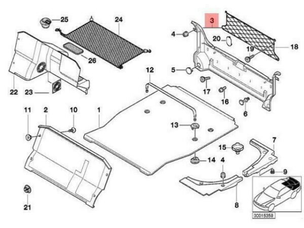 51478157849 - OEM BMW E38 SALOON TAIL TRIM PANEL M 51478157849 NEW