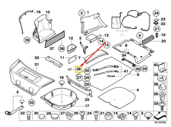 51478232583 - NEW OEM BMW 5 E60 TRUNK TRIM PANEL COVER LID 8232583 51478232583 GENUINE