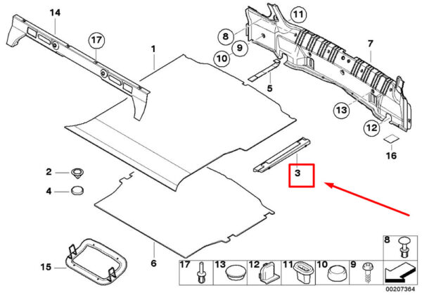 51478245099 - BMW 3 Series E46 luggage compartment floor left 8245099 51478245099 NEW ORIGINAL