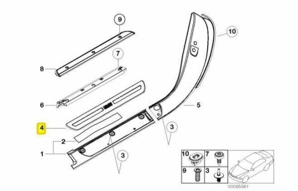 51478257871 - New Genuine BMW Z8 E52 Door Sill Cover Trim Stainless Steel Set Pair L+R OEM