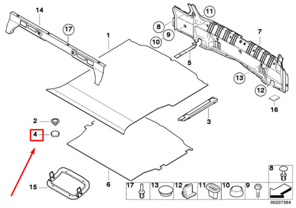 51478264043 - BMW 3 E46 Luggage Compartment Pad 8264043 51478264043 NEW GENUINE