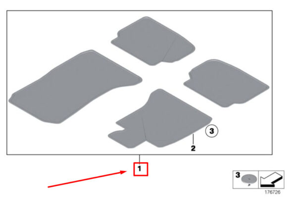 51479172803 - BMW 7 F01 floor mat set velour venetobeige 9172803 51479172803 NEW ORIGINAL