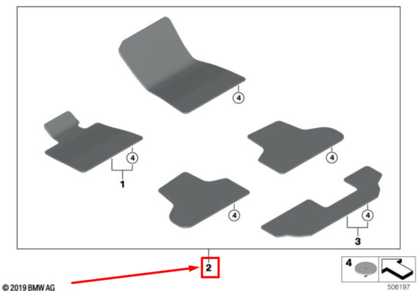 51479483857 - NEW BMW X5 G05 FLOOR MATTE SET 9483857 51479483857 ORIGINAL