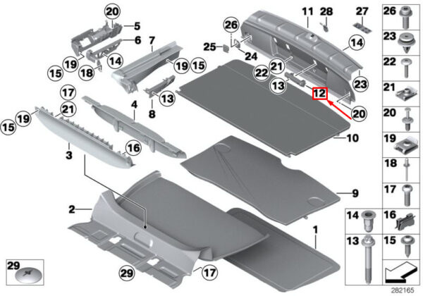 51479808247 - MINI COUNTRYMAN R60 REAR LEFT STORAGE COMPARTMENT INSERT 51479808247 NEW GENUINE