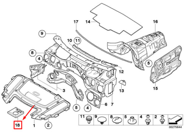 51486969111 - BMW 3 SERIES E90 FRONT SOUND INSULATION 6969111 514869111 NEW GENUINE