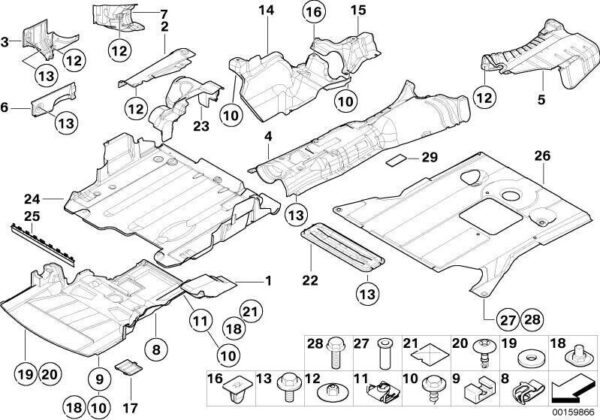 51487037885 - BMW E46 3 Series Heat Insulator Rear Muffler Genuine 51487037885