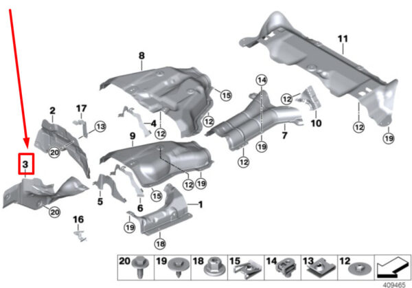51487180630 - NEW BMW X6 F16 FRONT EXHAUST HEAT SHIELD 7180630 51487180630 ORIGINAL