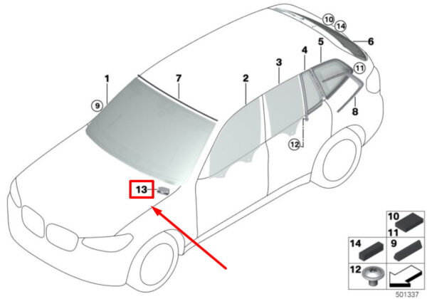51487442183 - NEW BMW X3 G01 VEHICLE ID NUMBER 51487442183 7442183 GENUINE