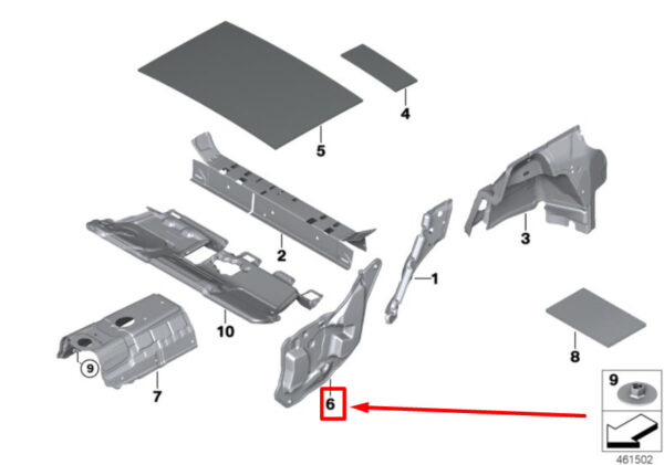 51487461347 - NEW BMW X1 F48 REAR LEFT DOOR SOUND INSULATION 7461347 51487461347 GENUINE