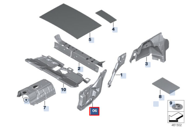 51487461348 - New BMW X1 F48 Door Sound Deadening Rear Right 51487461348 7461348 Genuine