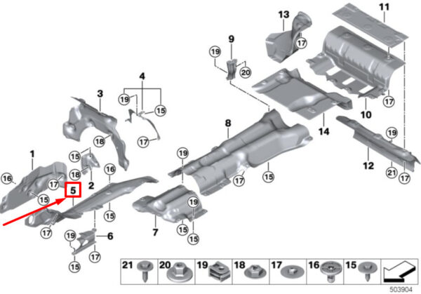 51488072367 - NEW BMW 8 COUPE F92 FRONT LEFT HEAT INSULATION 8072367 51488072367 ORIGINAL