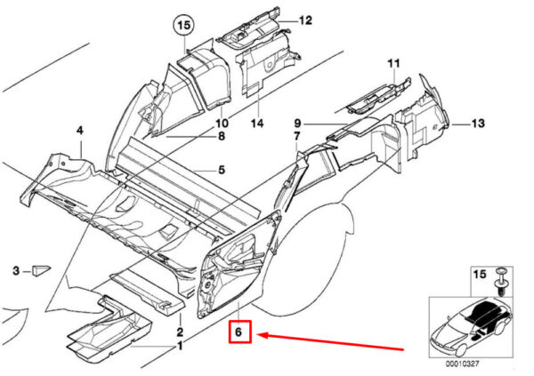 51488159938 - New BMW 5 E39 Sound Deadening Rear Right 51488159938 8159938 Genuine