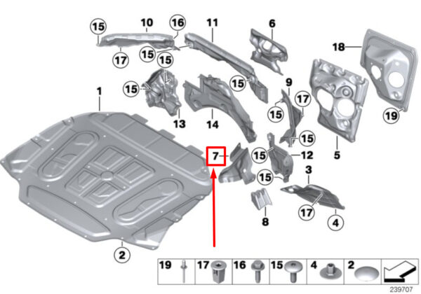 51489110177 - NEW BMW F06 LEFT ENG. COMP. PART. WALL TINT INSULA. 51489110177 9110177