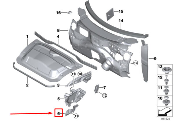 51489804899 - NEW MINI PACEMAN R61 LEFT ENGINE COMP. INSULATION 51489804899 9804899 ORIGINAL