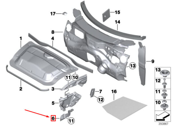 51489804900 - MINI COUNTRYMAN R60 Engine Bay Insulation Lower Right 51489804900 NEW GENUINE