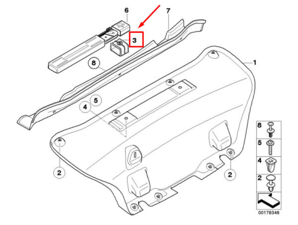 51497167548 - OEM BMW WARN TRIANGLE HOLDER CLIP 7167548 51497167548 NEW