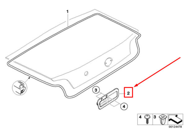 51498399315 - NEW BMW Z4 ROADSTER E85 BOOT LID INSTALLATION HANDLE 8399315 51498399315
