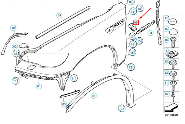 51657218426 - NEW BMW X6 M E71 FRONT RIGHT SIDE PANEL M TRIM 51657218426 7218426
