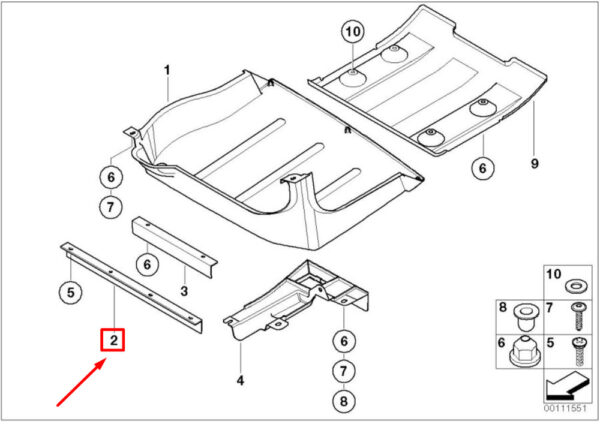 51711481428 - MINI R50 Underbody Trim Lower Center Cover 51711481428 GENUINE
