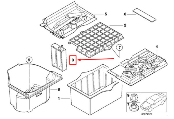 51712268655 - NEW BMW Z3 COUPE E36 BATTERY INTERMEDIATE PIECE 2268655 51712268655 ORIGINAL