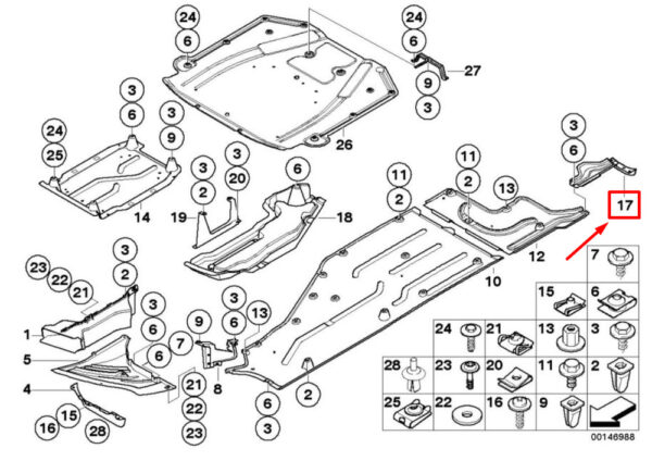 51717030708 - NEW BMW 7 E65, E66, E67 REAR RIGHT BAFFLE LIP 7030708 51717030708