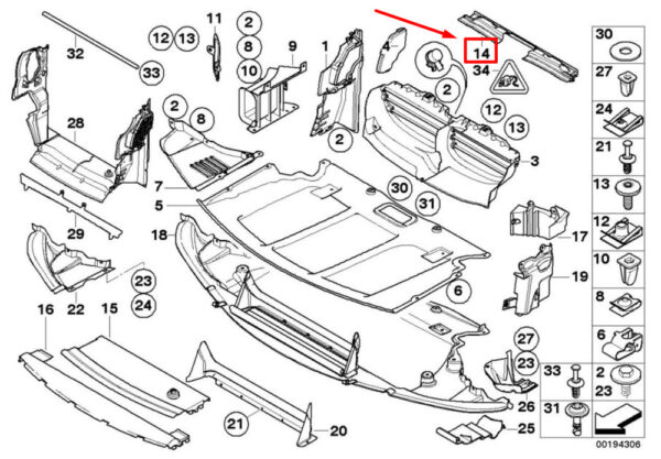 51717050650 - BMW 5 E60 Front Top Air Duct Trim 7050650 51717050650 NEW ORIGINAL