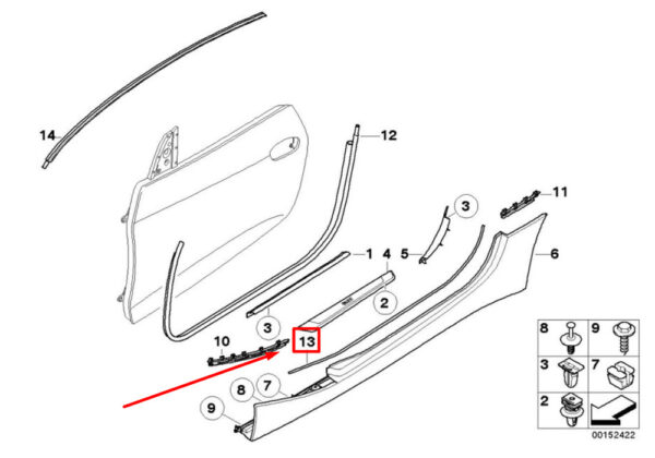 51717125692 - NEW BMW Z4 COUPE E86 RIGHT ROCKER COVER GASKET 51717125692 7125692
