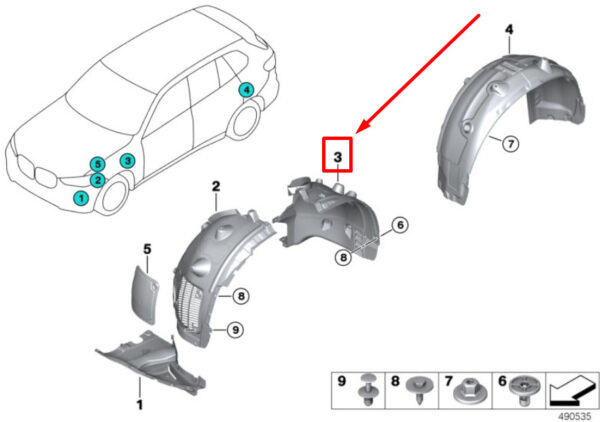 51717424907 - NEW BMW X5 G05 FRONT FRONT INNER REAR PART 51717424907 7424907