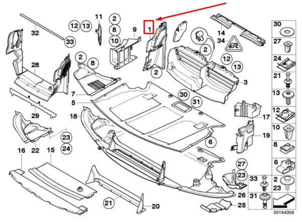 51718036576 - BMW 5 E60 air duct set front right 8036576 51718036576 NEW ORIGINAL