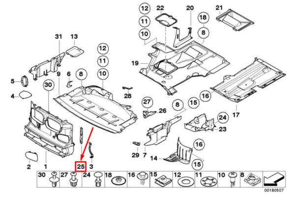 51718218854 - NEW BMW 5 E39 FRONT RIGHT PANEL SUPPORT SEALING 51718218854 8218854 ORIGINAL