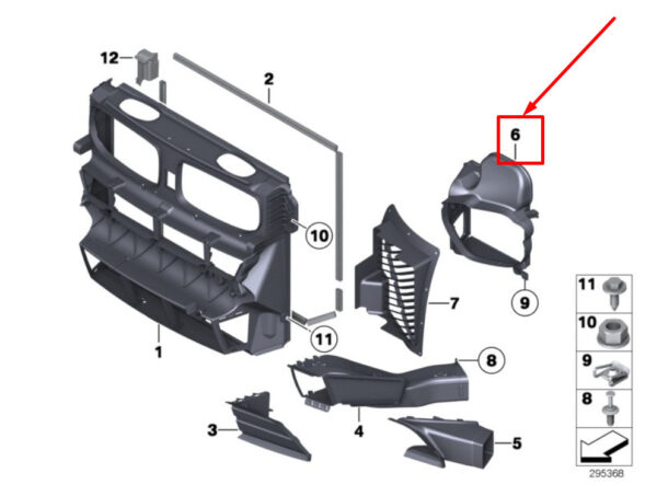 51747222870 - NEW BMW X5 E70 RIGHT AUXILIARY RADIATO AIR DUCT 51747222870 7222870 ORIGINAL