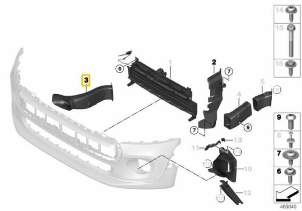 51747301613 - New Genuine Mini F55 F56 F57 S SD Front Left Right Air Duct Brake Set OEM