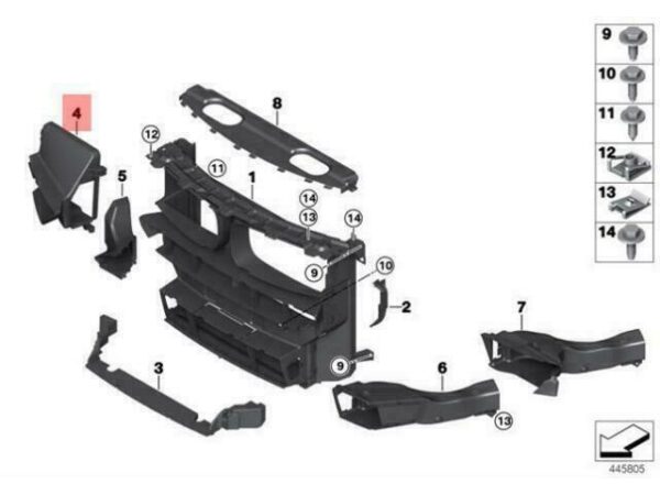 51747320266 - OEM BMW F16 X6 SAC RADIATOR COOLING AIR DUCT RIGHT 51747320266 GENUINE NEW