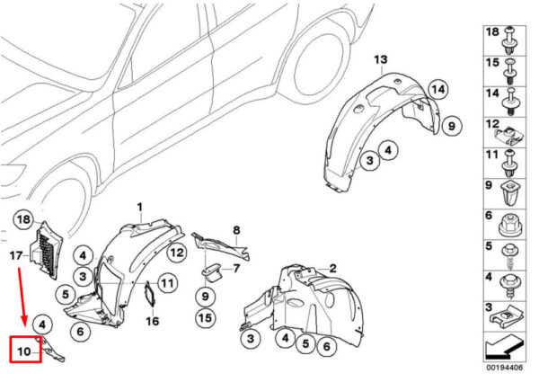51757188838 - NEW BMW X5 E70 FRONT RIGHT WHEELARCH PRESSURE LIP 51757188838 7188838 ORIGINAL