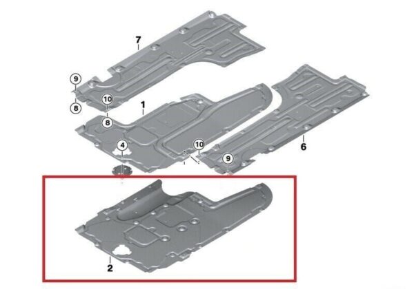 51757193220 - BMW F10 F11 F07 F01 UNDERFLOOR COATING AUTOMATIC TRANSMISSION 51757193220 GOLD