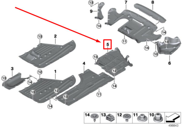 51757435565 - BMW 3 G20, G28 tank underfloor trim left 7435565 51757435565 NEW ORIGINAL