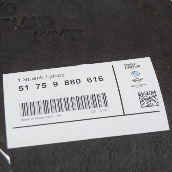 51759880616 - BMW 4 Gran Coupe G26 underfloor trim rear center 51759880616 NEW ORIGINAL