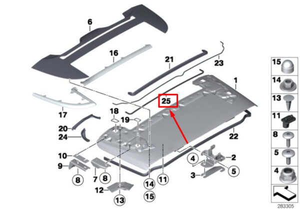 51767241554 - BMW 6 convertible F12 cover cover gasket 7241554 51767241554 NEW original