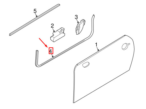 51767371476 - MINI CONVERTIBLE R57 FRONT RIGHT DOOR SEAL RUBBER 51767371476 7371476 NEW GENUINE