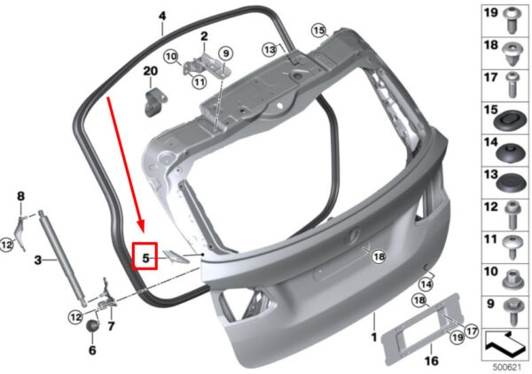 51767391784 - BMW 2 F45 Right Inner Boot Lid Cover 7391784 51767391784 NEW