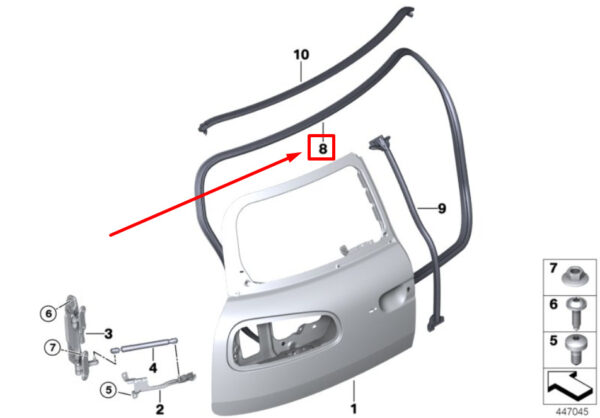51767465031 - New Mini Clubman F54 Trunk Lid Edge 51767465031 7465031 Genuine