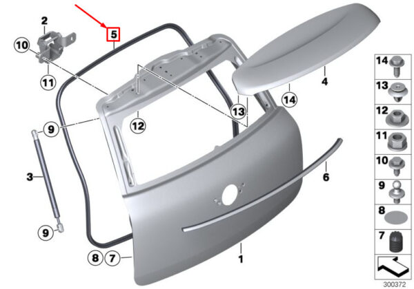 51769806024 - MINI COUNTRYMAN R60 TAILGATE SEAL 51769806024 9806024 NEW GENUINE