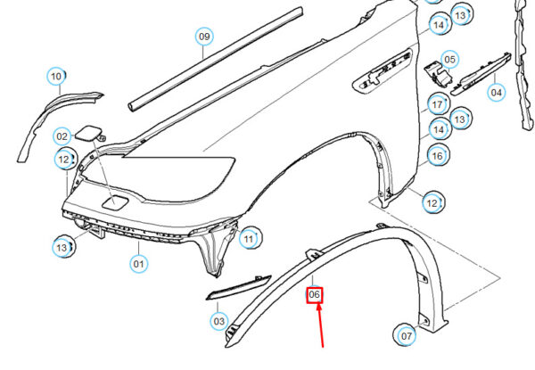 51777206660 - NEW BMW X6 M E71 FRONT RIGHT WHEEL ARCH M TRIM 51777206660 7206660 ORIGINAL
