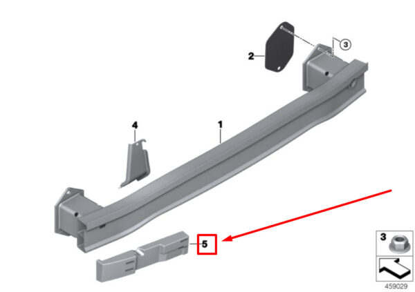51777395989 - NEW MINI F54 REAR LEFT BUMPER IMPACT ABSORBER 7395989 51777395989 GENUINE