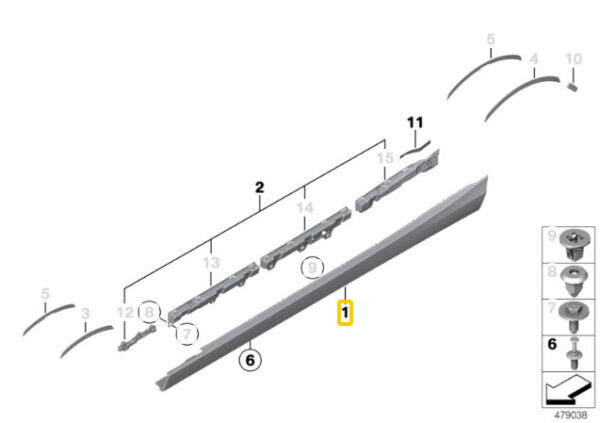 51778056817 - New Genuine BMW 1 2 Series M Sport Package Side Skirt Sill Left 8056817 OEM