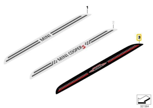 51779810563 - NEW MINI PACEMAN R61 2012-2016 JCW ENTRANCE DOOR SILL COVER 9810563 GENUINE