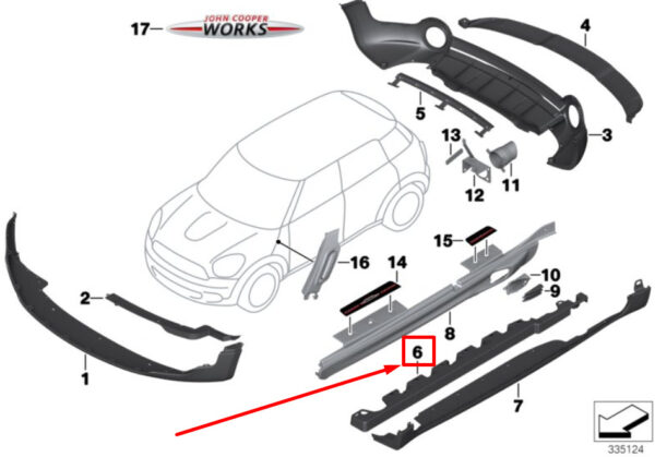 51779810639 - NEW MINI -LANDSMANN R60 LEFT DOOR SILL ADAPTER 9810639 51779810639 GENUINE